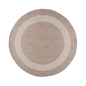 In- & Outdoor Teppich Rund - Sierra Border Beige Creme - product