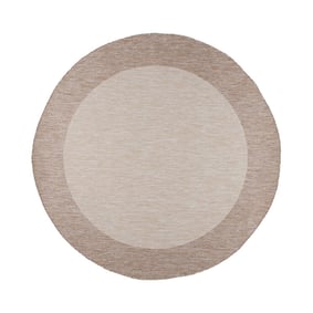 In- & Outdoor Teppich Rund - Sierra Border Creme Beige - product