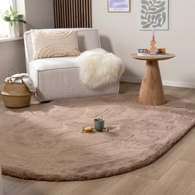 Hochflor Teppich Oval - Comfy Supreme Taupe