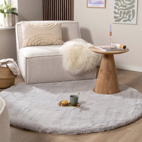 Hochflor Teppich Rund - Comfy Supreme Grau