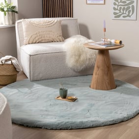 Hochflor Teppich Rund - Comfy Supreme Türkis