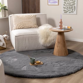 Hochflor Teppich Rund - Comfy Supreme Anthrazit