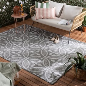 In- & Outdoor Teppich - Summer Pattern Grau