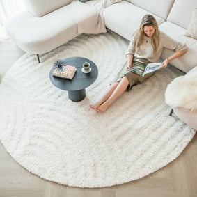 Teppich Skandinavisch Rund - Lova Arches Creme