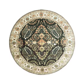 Vintage Gartenteppich Rund - Santo Flora Dunkelgrün - product