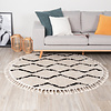 Teppich Hochflor Rund - Grand Wire Weave Creme Schwarz - thumbnail