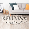 Teppich Hochflor Rund - Grand Diamond Creme Schwarz - thumbnail