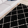 Teppich Hochflor - Grand Lines Schwarz Creme - thumbnail 3