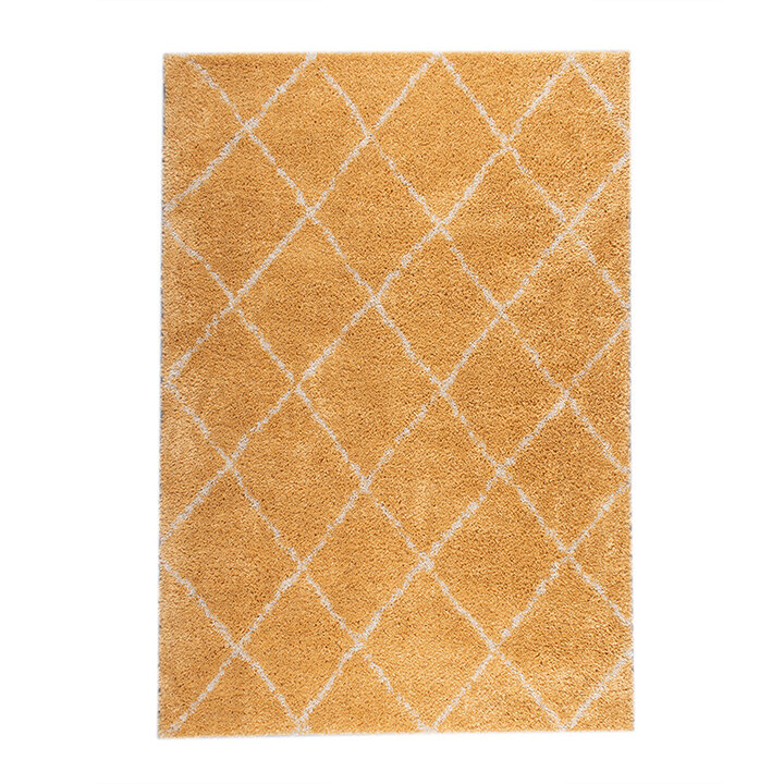 Teppich Hochflor - Grand Lines Gelb Creme - 1