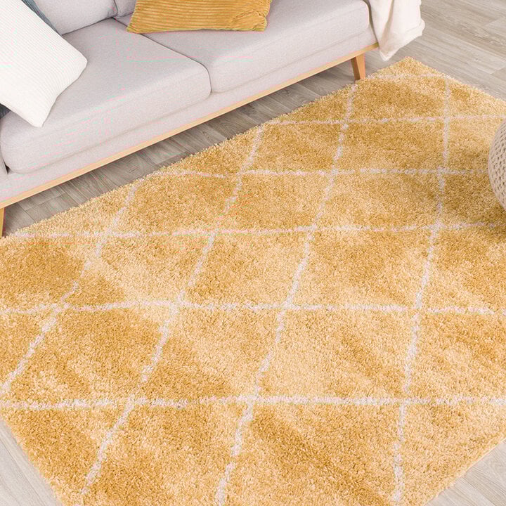 Teppich Hochflor - Grand Lines Gelb Creme - 3