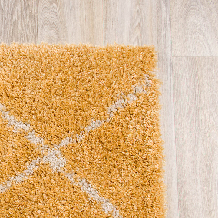 Teppich Hochflor - Grand Lines Gelb Creme - 6