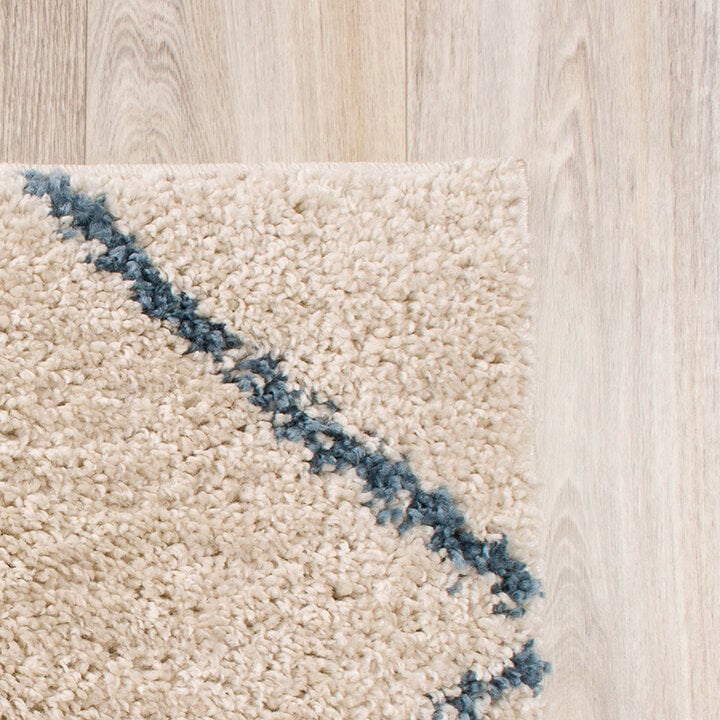 Teppich Hochflor - Grand Lines Creme Blau - 6