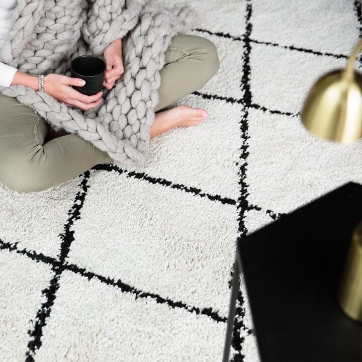 Teppich Hochflor - Grand Lines Creme Schwarz - 4