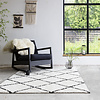 Teppich Hochflor Quadrat - Grand Lines Creme Schwarz - thumbnail