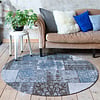 Teppich Patchwork Rund - Dreams Grau Blau - thumbnail