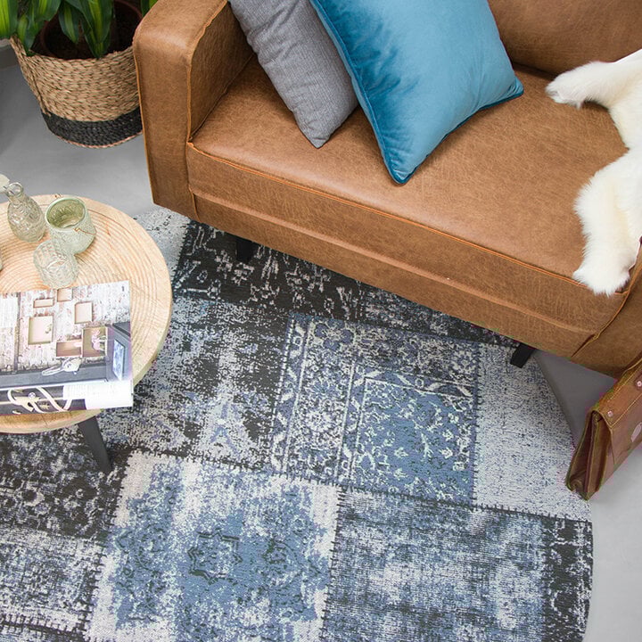 Teppich Patchwork Rund - Dreams Grau Blau - 3