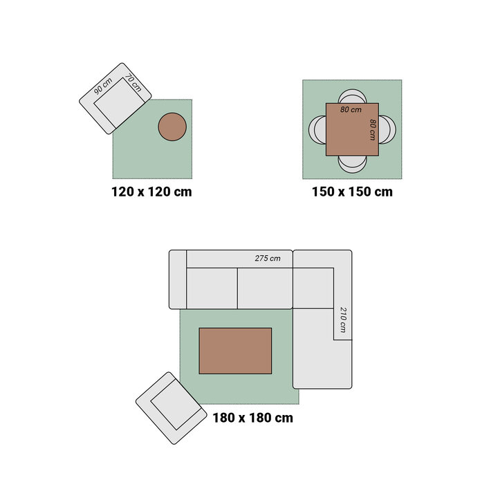 In- & Outdoor Teppich Quadrat - Summer Tile Hellgrau - 8