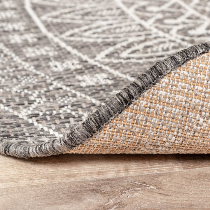 In- & Outdoor Teppich Rund - Summer Azteca Grau - 5