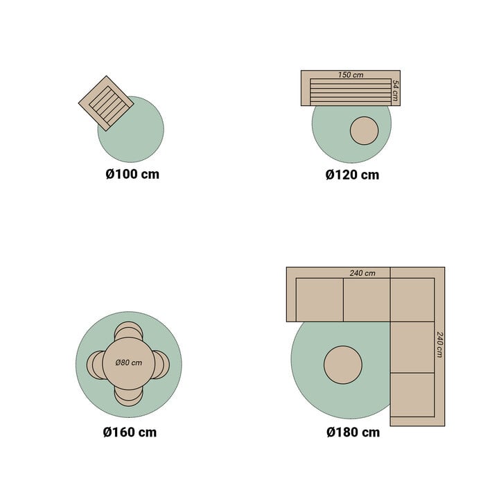 In- & Outdoor Teppich Rund - Summer Azteca Grau - 9