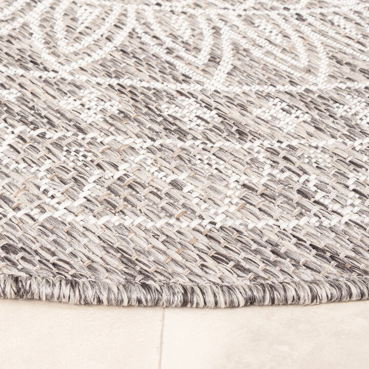 In- & Outdoor Teppich Rund - Summer Azteca Hellgrau - 7