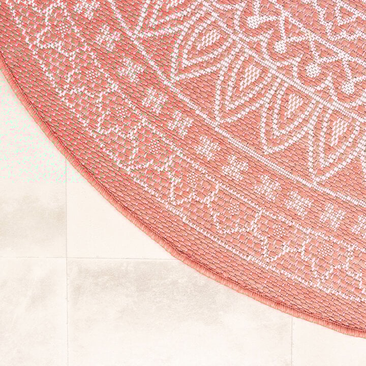 In- & Outdoor Teppich Rund - Summer Azteca Rosa - 7