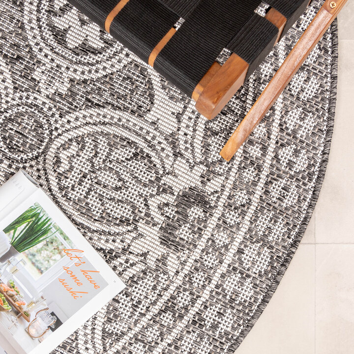 In- & Outdoor Teppich Rund - Summer Oriental Grau - 3