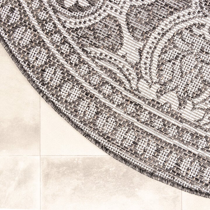 In- & Outdoor Teppich Rund - Summer Oriental Grau - 6
