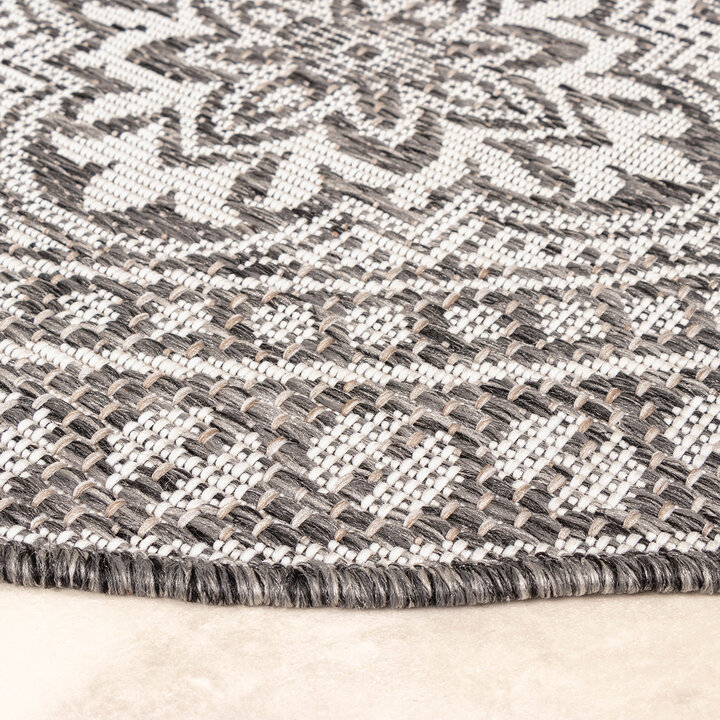 In- & Outdoor Teppich Rund - Summer Oriental Grau - 7