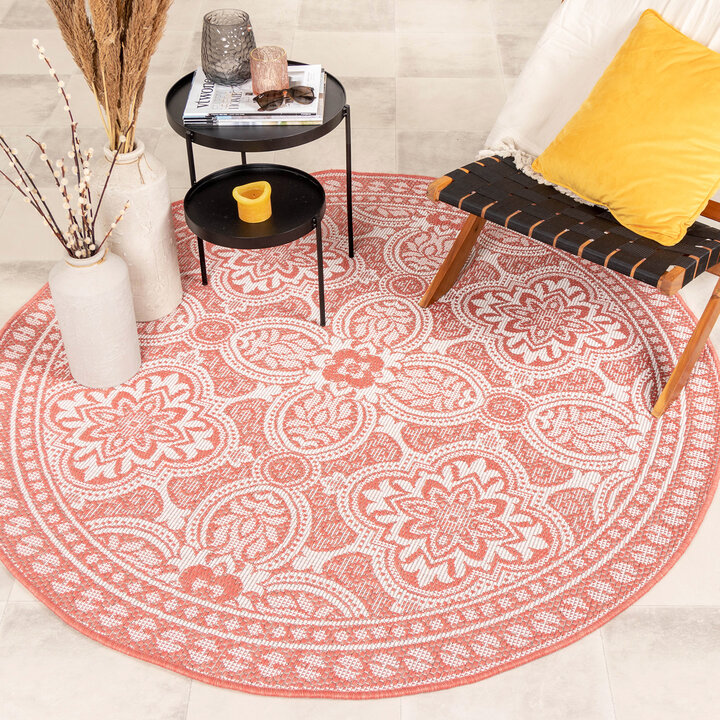 In- & Outdoor Teppich Rund - Summer Oriental Rosa - 3