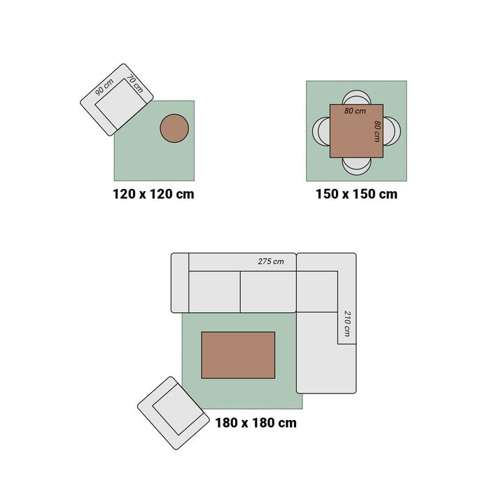 Jute Teppich Quadrat - Fair Natur - 7