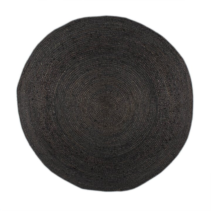 Jute Teppich Rund - Fair Schwarz - 1