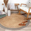 Jute Teppich Rund - Fair Natur Grau - thumbnail 3