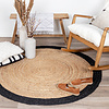 Jute Teppich Rund - Fair Natur Schwarz - thumbnail 3