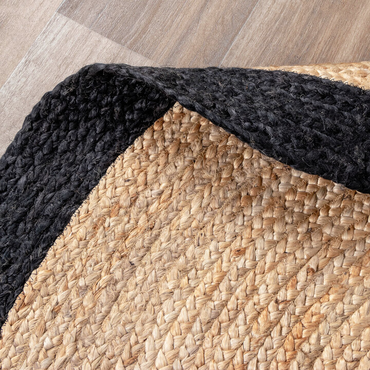 Jute Teppich Rund - Fair Natur Schwarz - 7