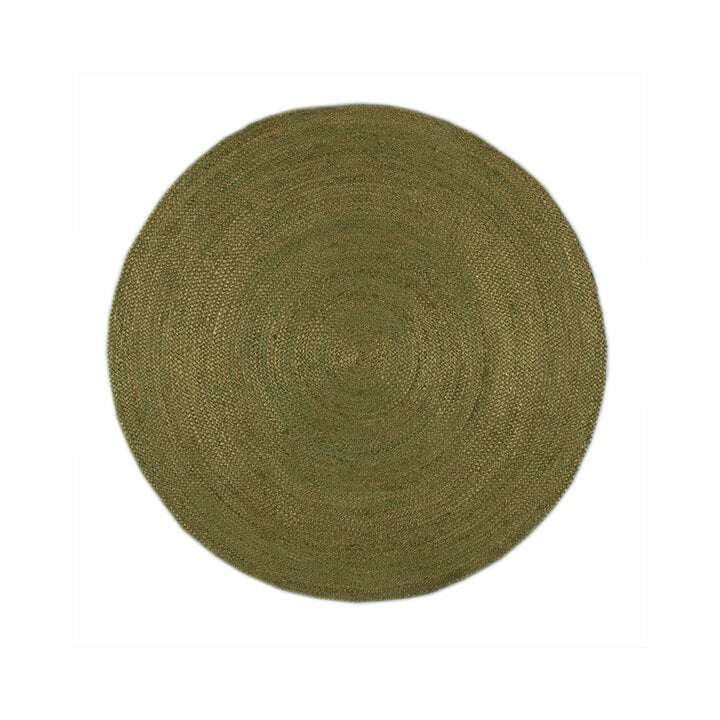 Jute Teppich Rund - Fair Grün - 1