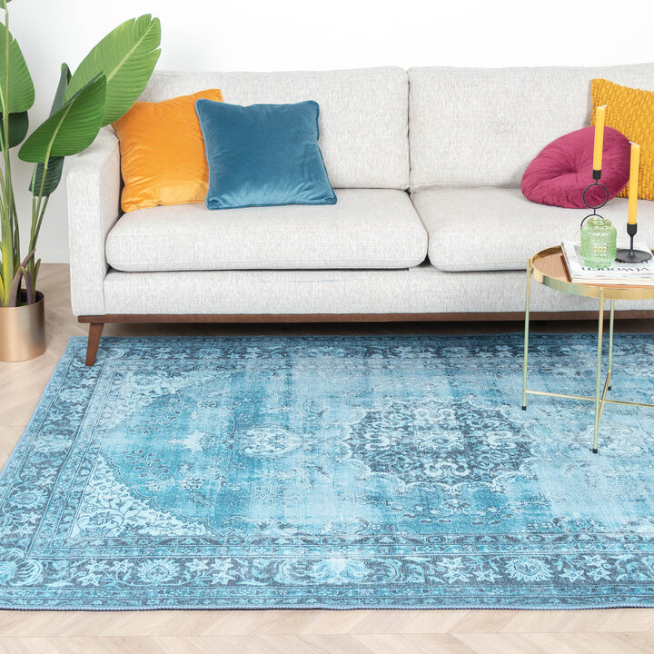 Teppich Vintage - Estate Medaillon Hellblau - 3