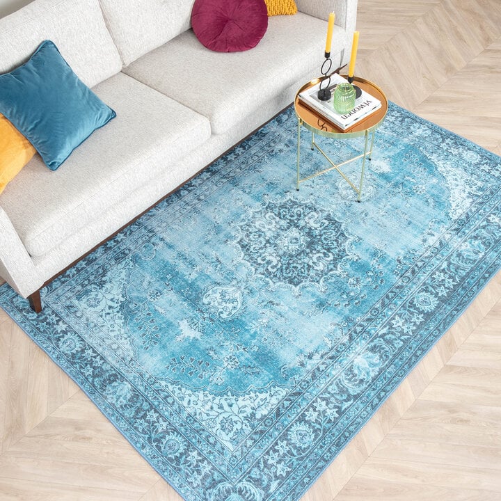 Teppich Vintage - Estate Medaillon Hellblau - 4