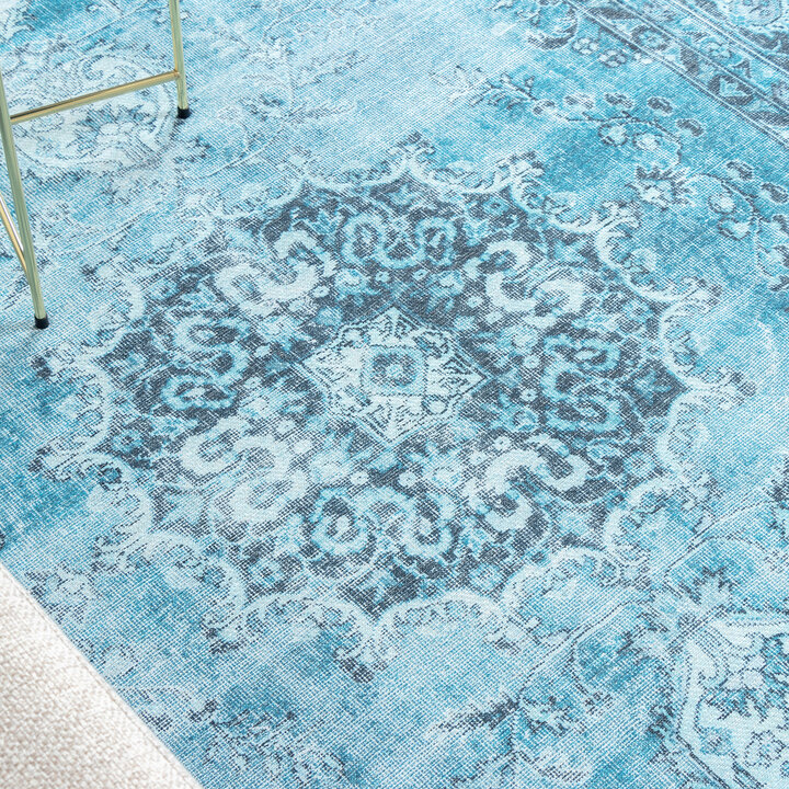 Teppich Vintage - Estate Medaillon Hellblau - 6