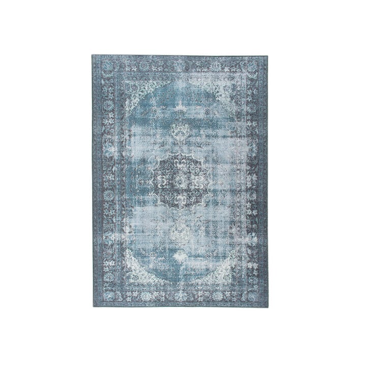 Teppich Vintage - Estate Medaillon Blau Grün - 1