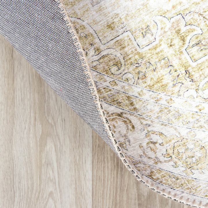 Teppich Vintage Rund - Lago Grün Creme - 5