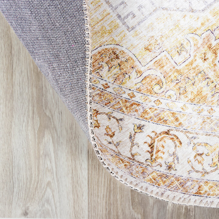 Teppich Vintage Rund - Lago Gelb - 6