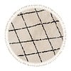Teppich Hochflor Rund - Grand Lines Weave Creme Schwarz - thumbnail 1