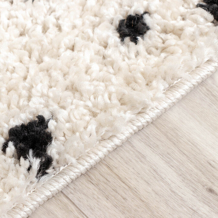 Teppich Hochflor - Grand Dots Creme Schwarz - 5