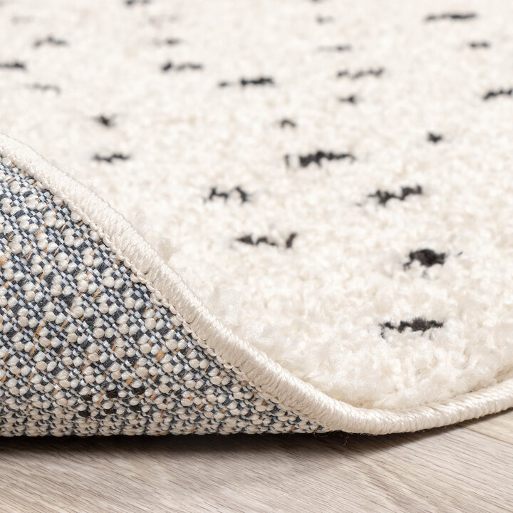 Teppich Hochflor - Grand Dots Creme Schwarz - 6