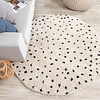 Teppich Hochflor Rund - Grand Dots Creme Schwarz - thumbnail 3