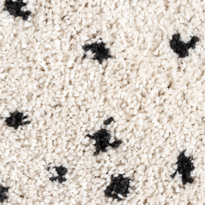 Teppich Hochflor Rund - Grand Dots Creme Schwarz - 5