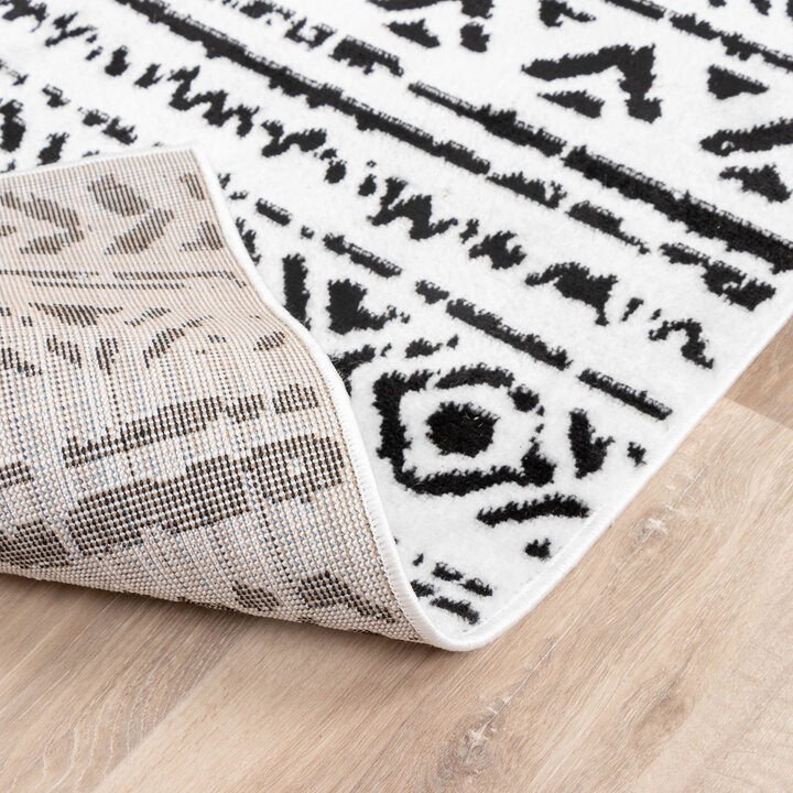 Skandinavische Teppich - Scandi Geo Schwarz Weiß - 7