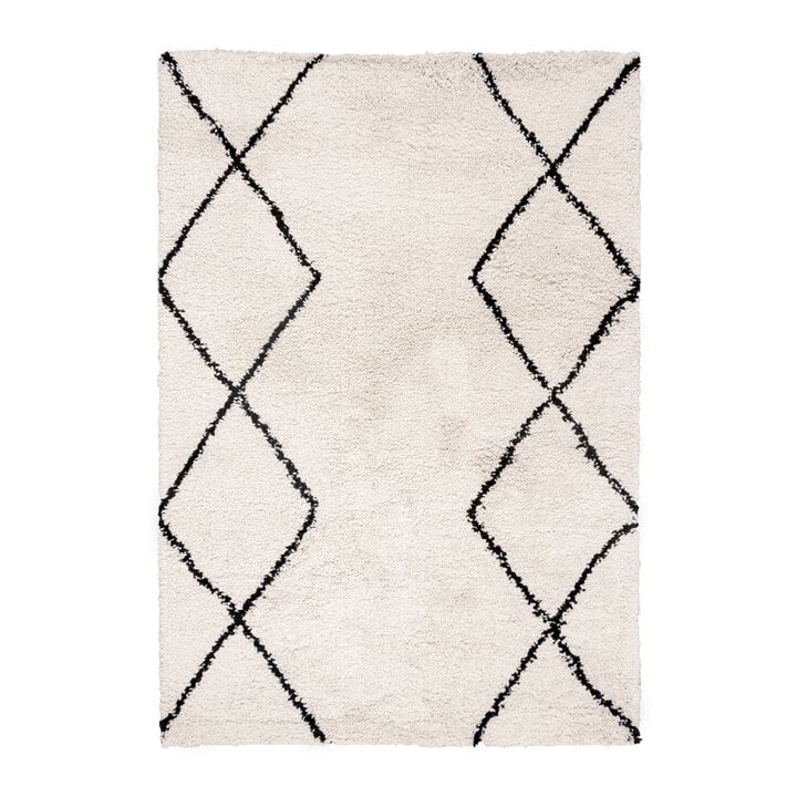 Teppich Hochflor - Sensa Double Creme Schwarz - 1