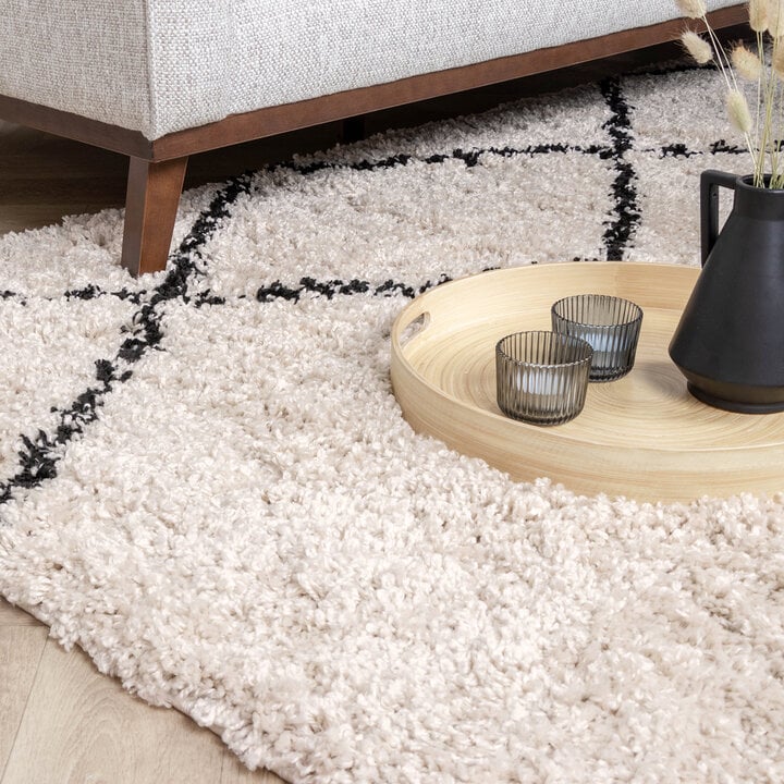 Teppich Hochflor - Sensa Double Creme Schwarz - 4