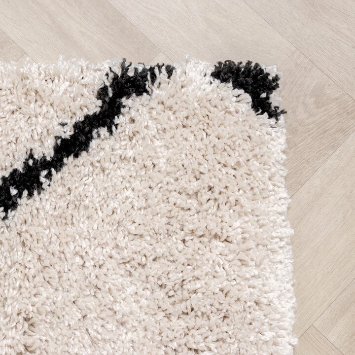 Teppich Hochflor - Sensa Double Creme Schwarz - 6